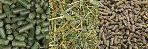 Grass pellets, chopped forage and pellets from the Simple System range